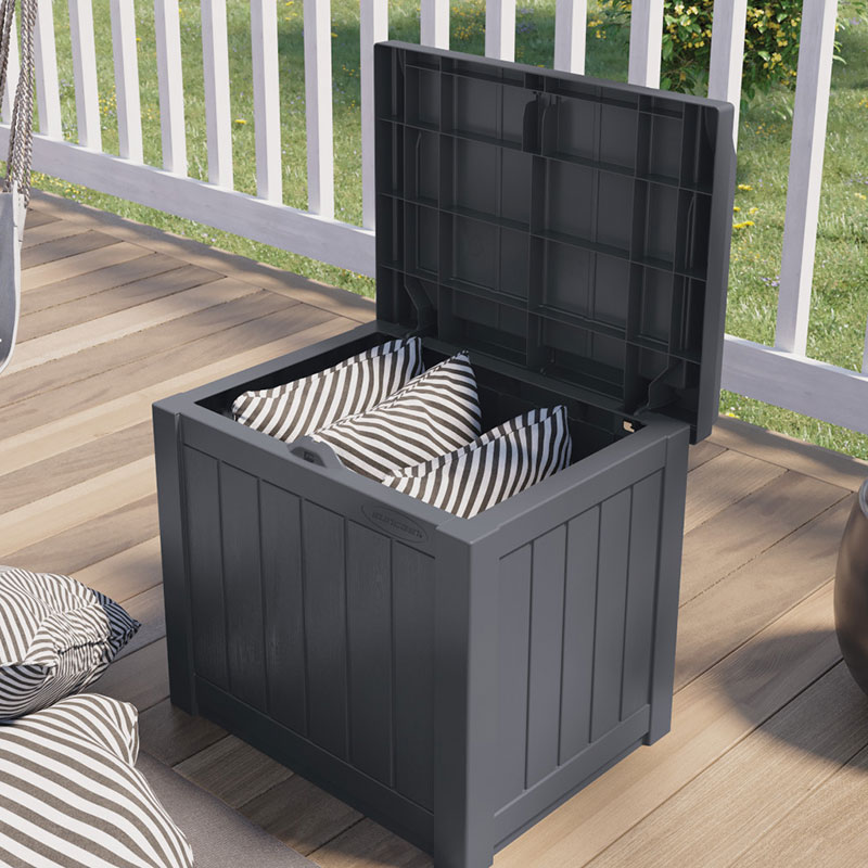 1'10 x 1'5 Suncast 83L Plastic Garden Storage Seat - Cyberspace (0.56m x 0.43m) Price Comparisons | Compare The Build