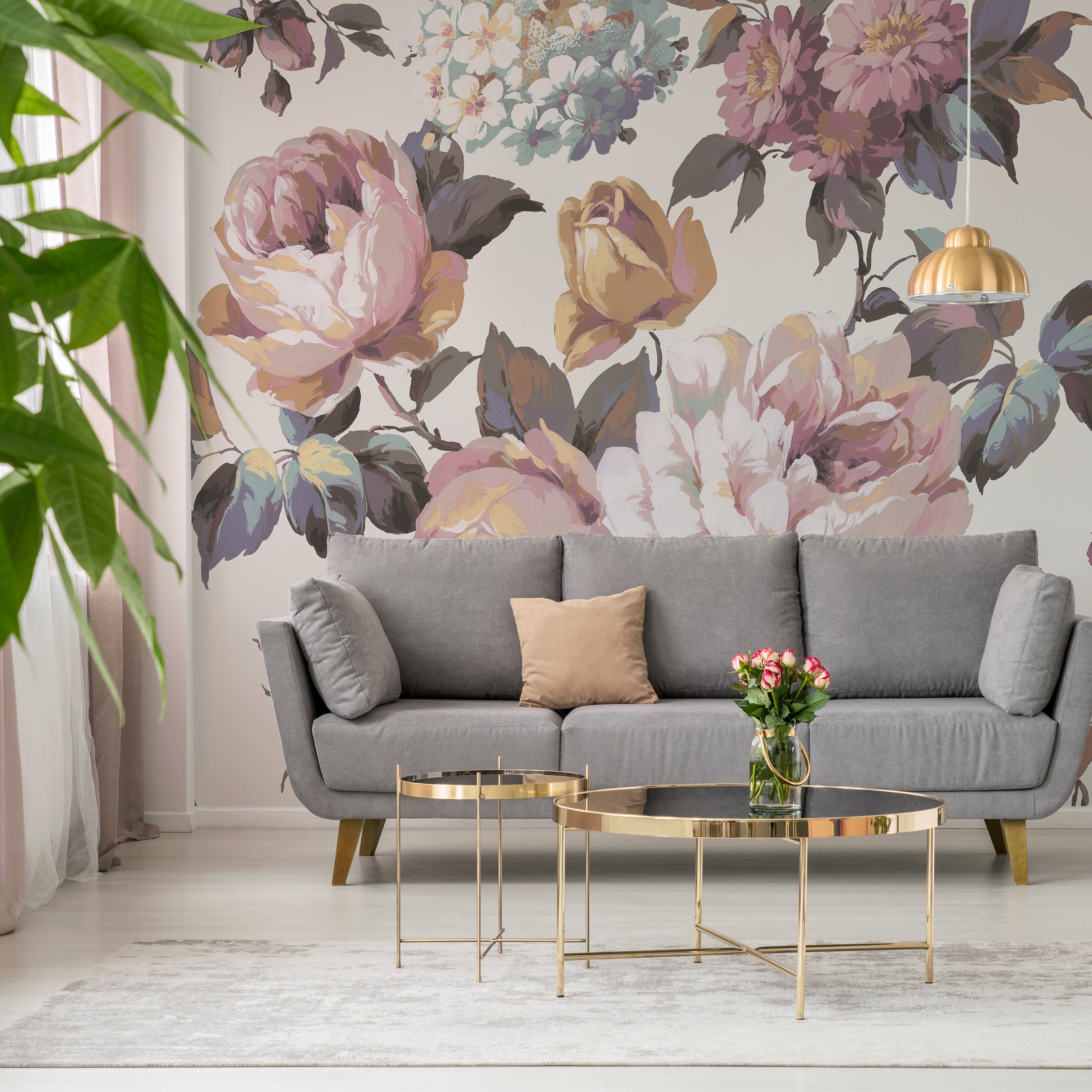 Floral Wall Mural Pink | Compare The Build