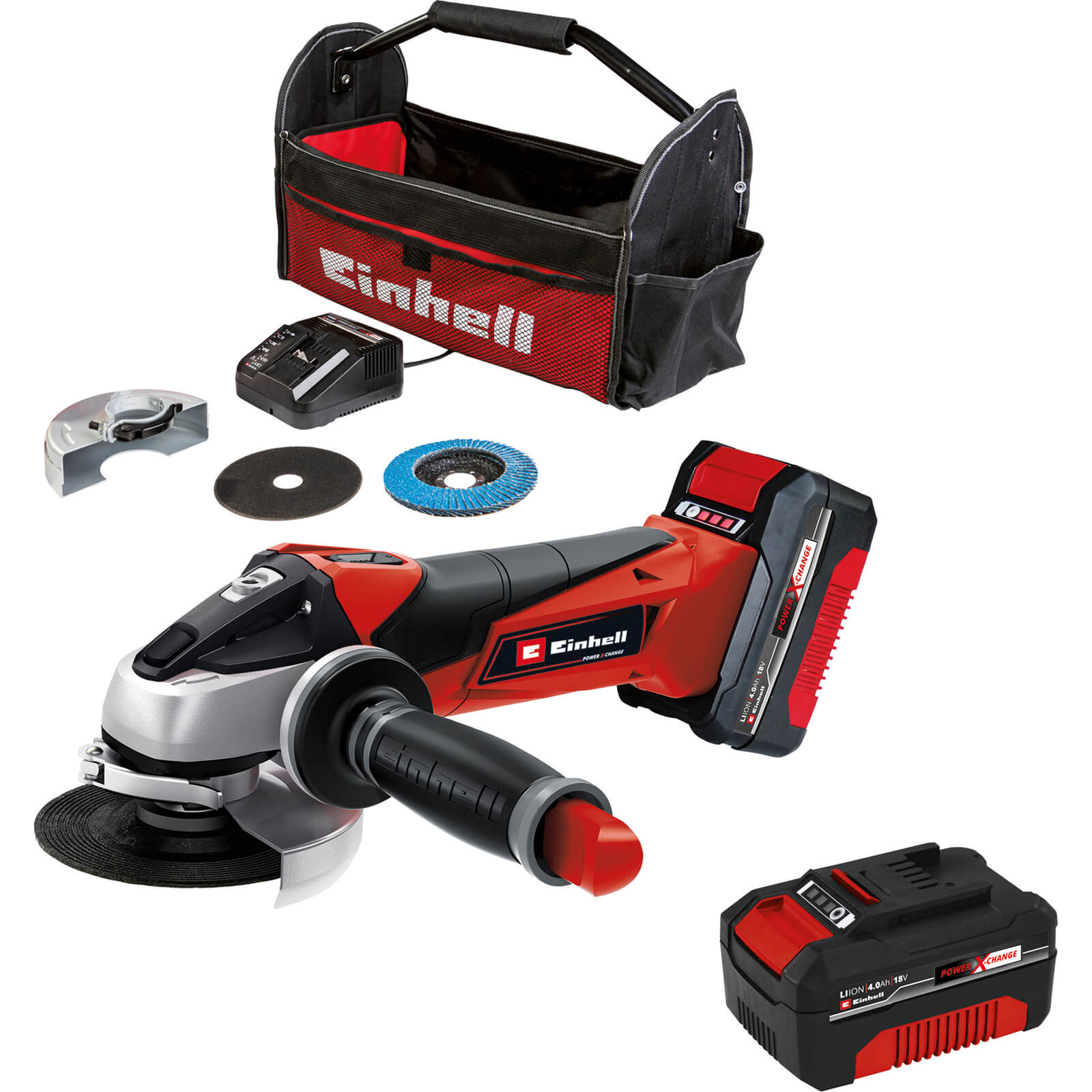 Einhell TE-AG 18/115 Li 18v Cordless Angle Grinder 115mm 2 x 4ah Li-ion Charger Bag Price Comparisons | Compare The Build