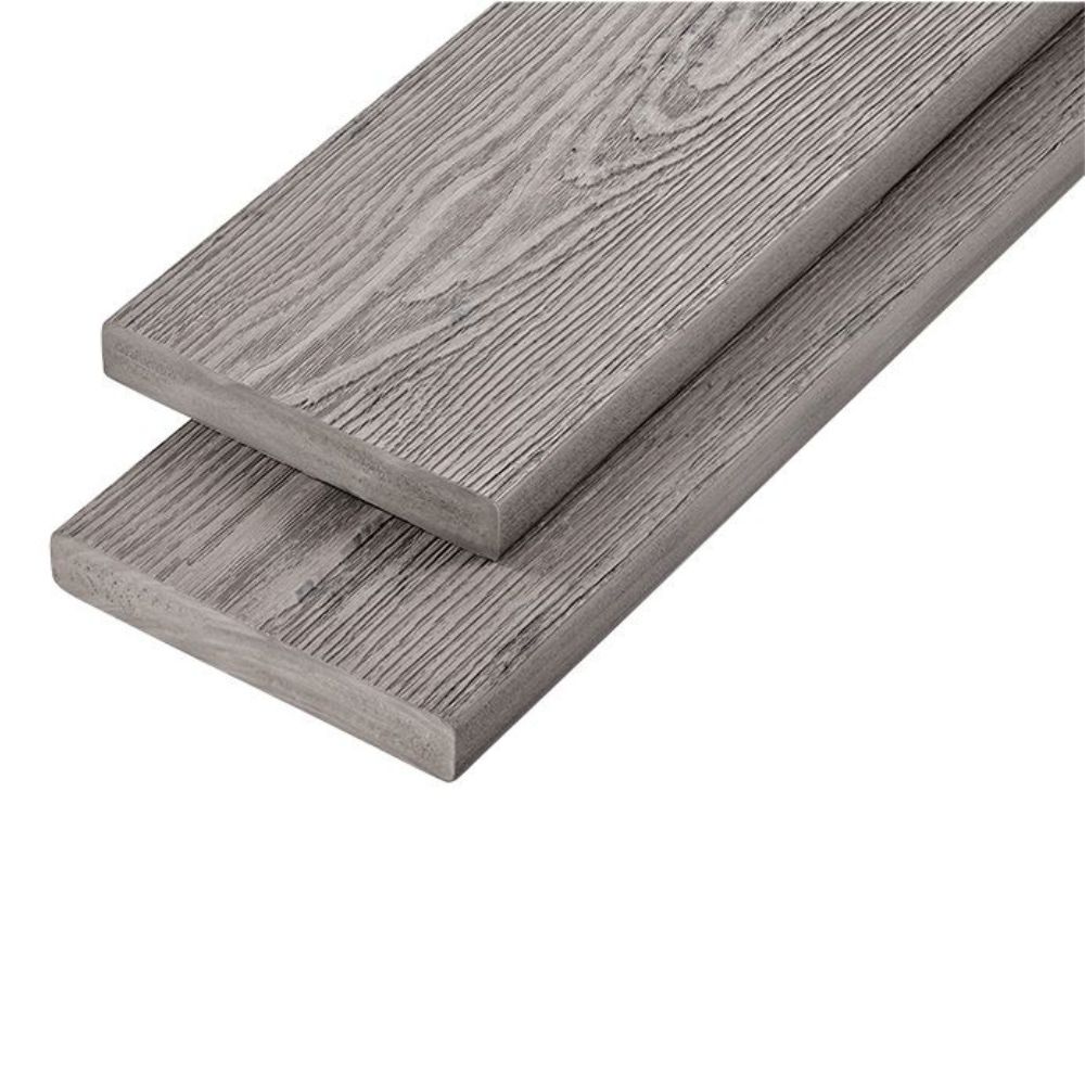 Premium Woodgrain Effect PVC-ASA Decking Board Capstock 3600mm x 200mm x 32mm - Silver Birch Price Comparisons | Compare The Build