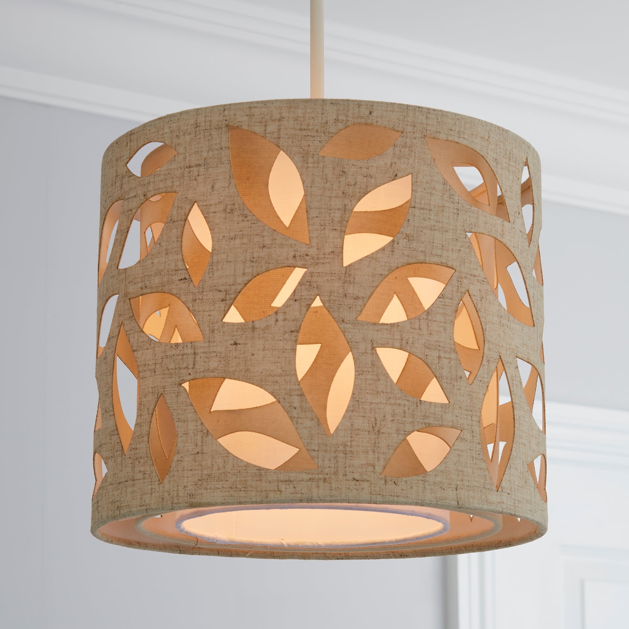 Botanical Leaf Cut Out Lamp Shade 25cm Nat Cream Price Comparisons | Compare The Build