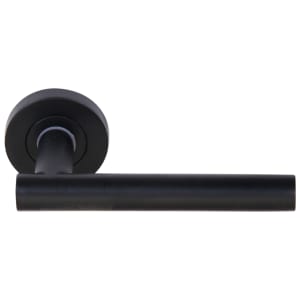 Melbourne Matt Black Round Rose Door Handle - 1 Pair | Compare The Build