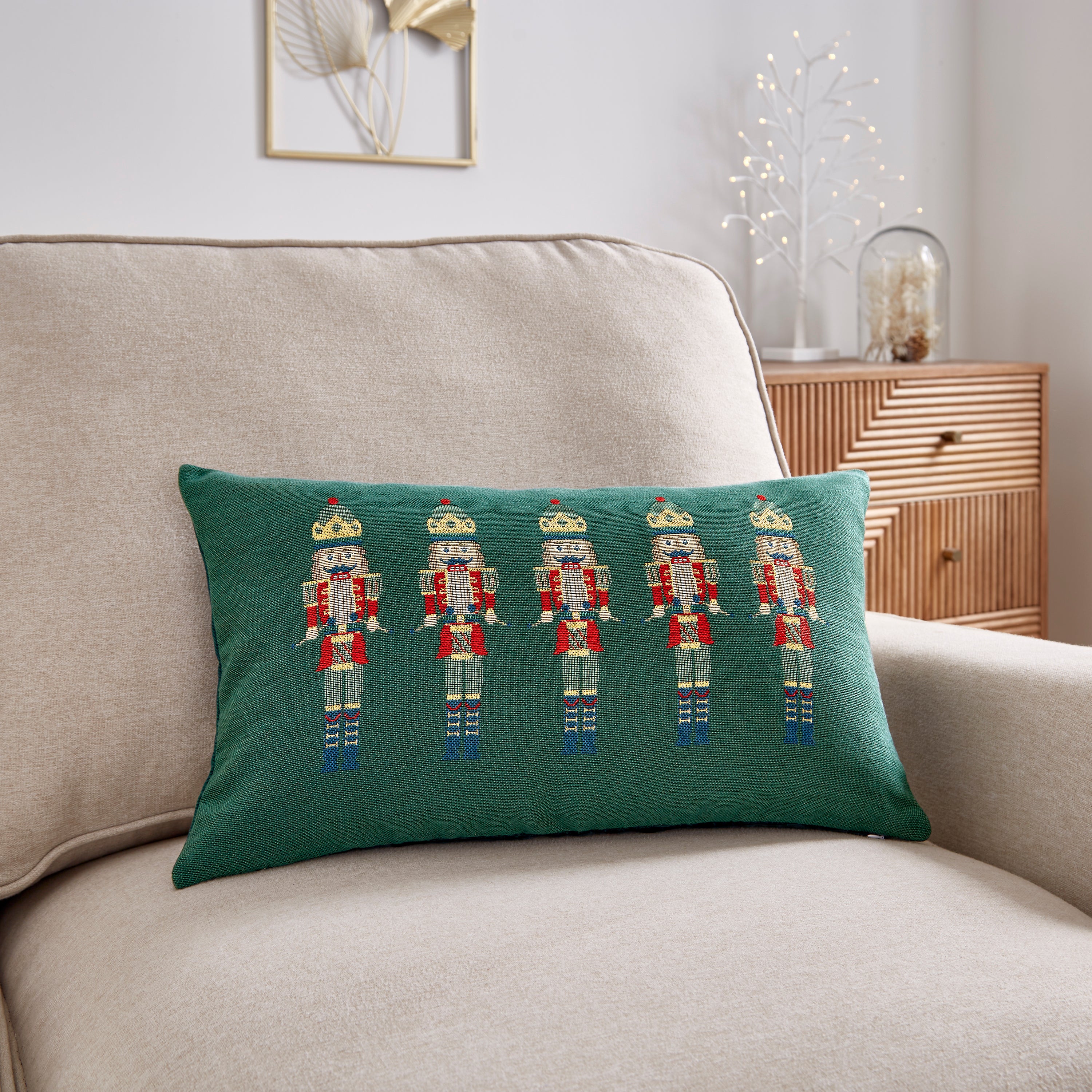 Nutcracker Tapestry Olive Cushion Olive (Green) Price Comparisons | Compare The Build