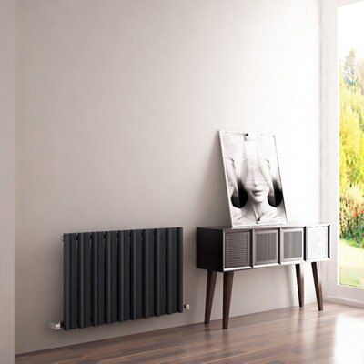 Carisa Barkod Horizontal Designer Radiator, Anthracite (W)830mm (H)550mm | Compare The Build