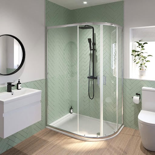 Luxura Offset Quadrant Shower Enclosure 1000 x 800mm (Right Hand) - 6mm Price Comparisons | Compare The Build