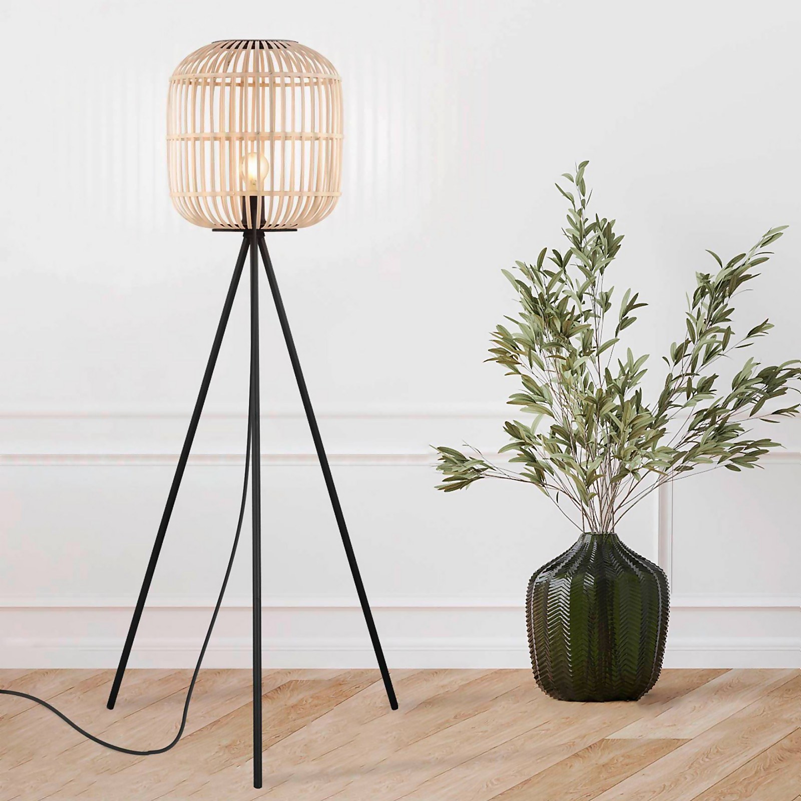 Eglo Bordesley Wooden Floor Lamp Price Comparisons | Compare The Build