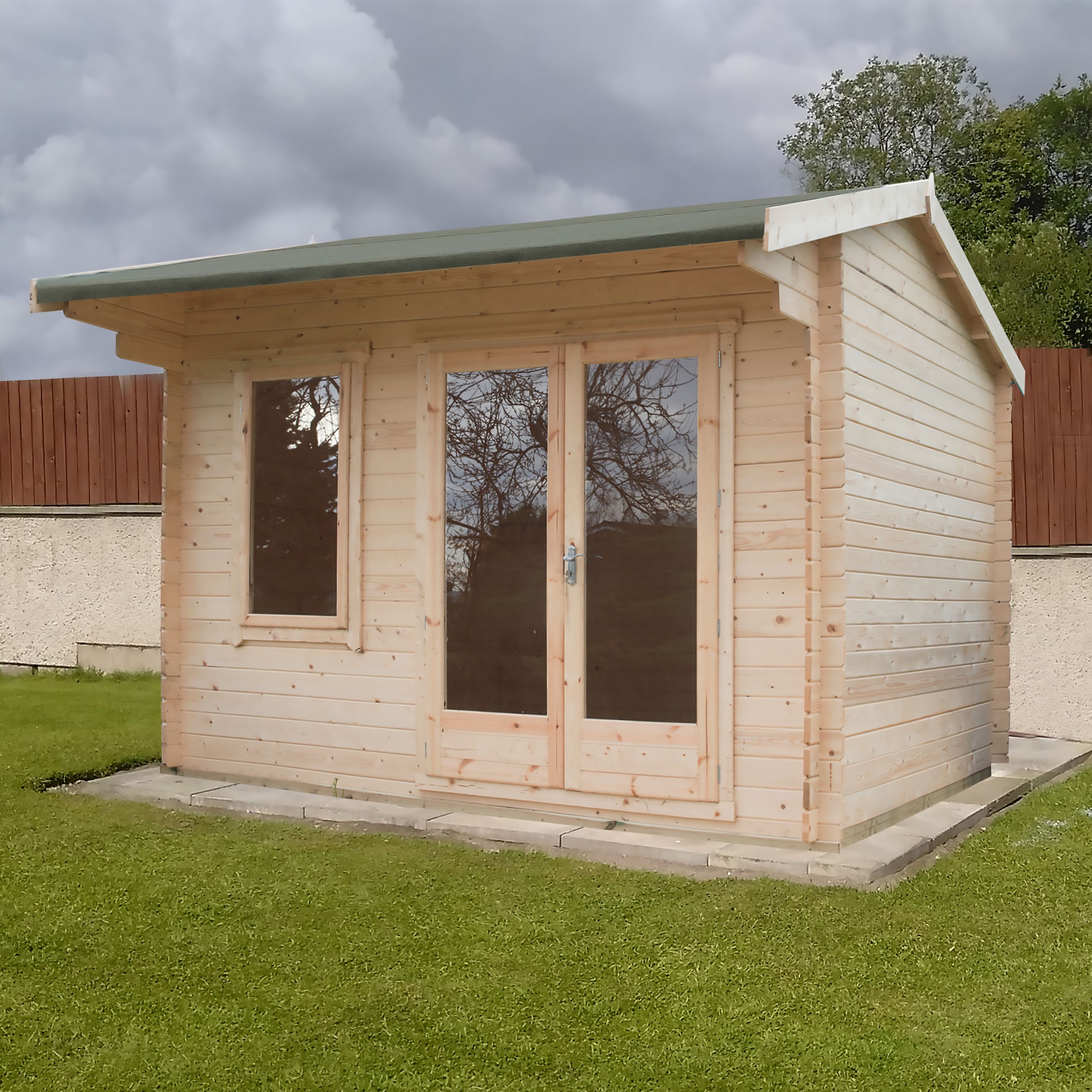 Shire Marlborough 12X14 Toughened Glass Apex Tongue & Groove Wooden Cabin Price Comparisons | Compare The Build