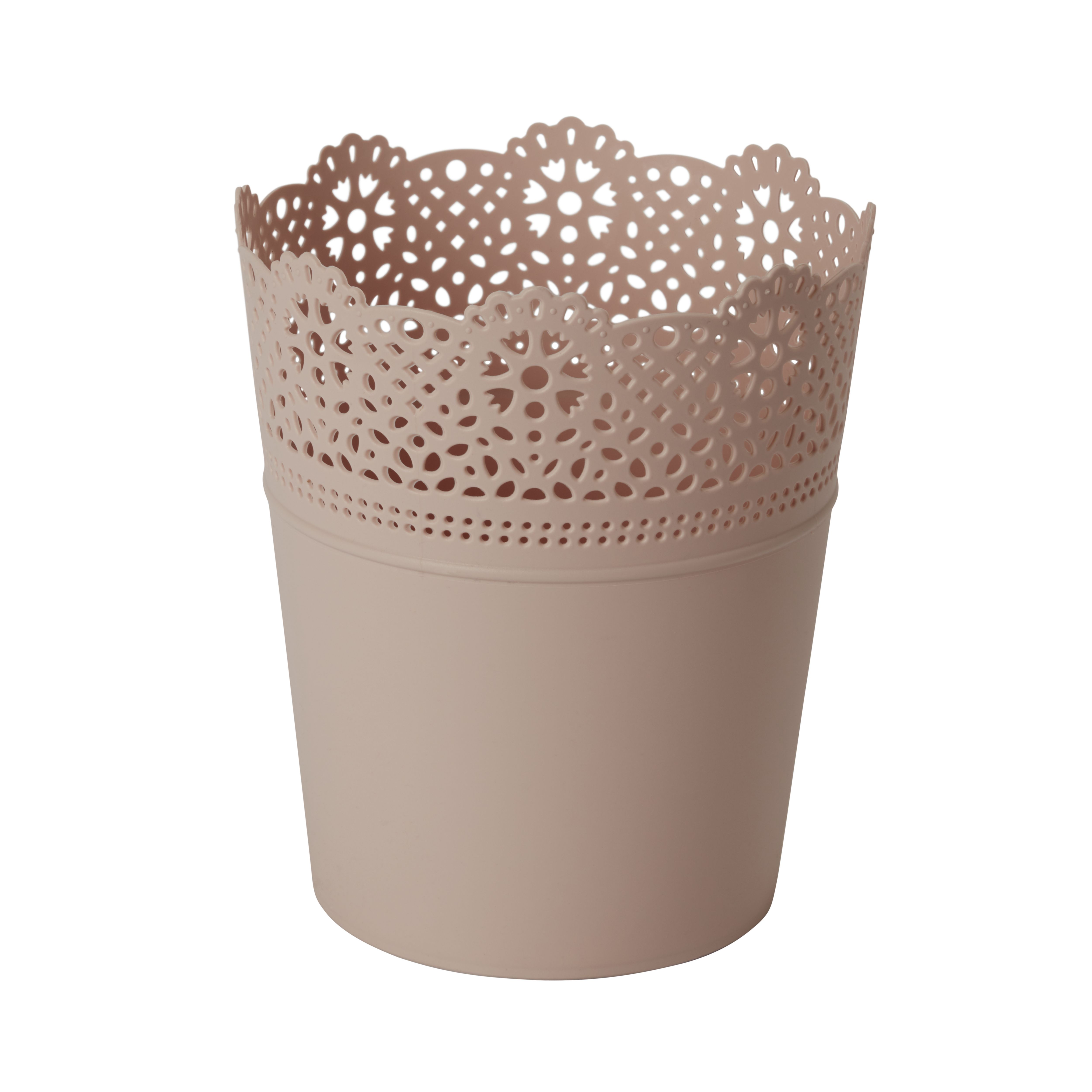 GoodHome Pink Plastic Lace Circular Plant Pot (Dia)18Cm Price Comparisons | Compare The Build