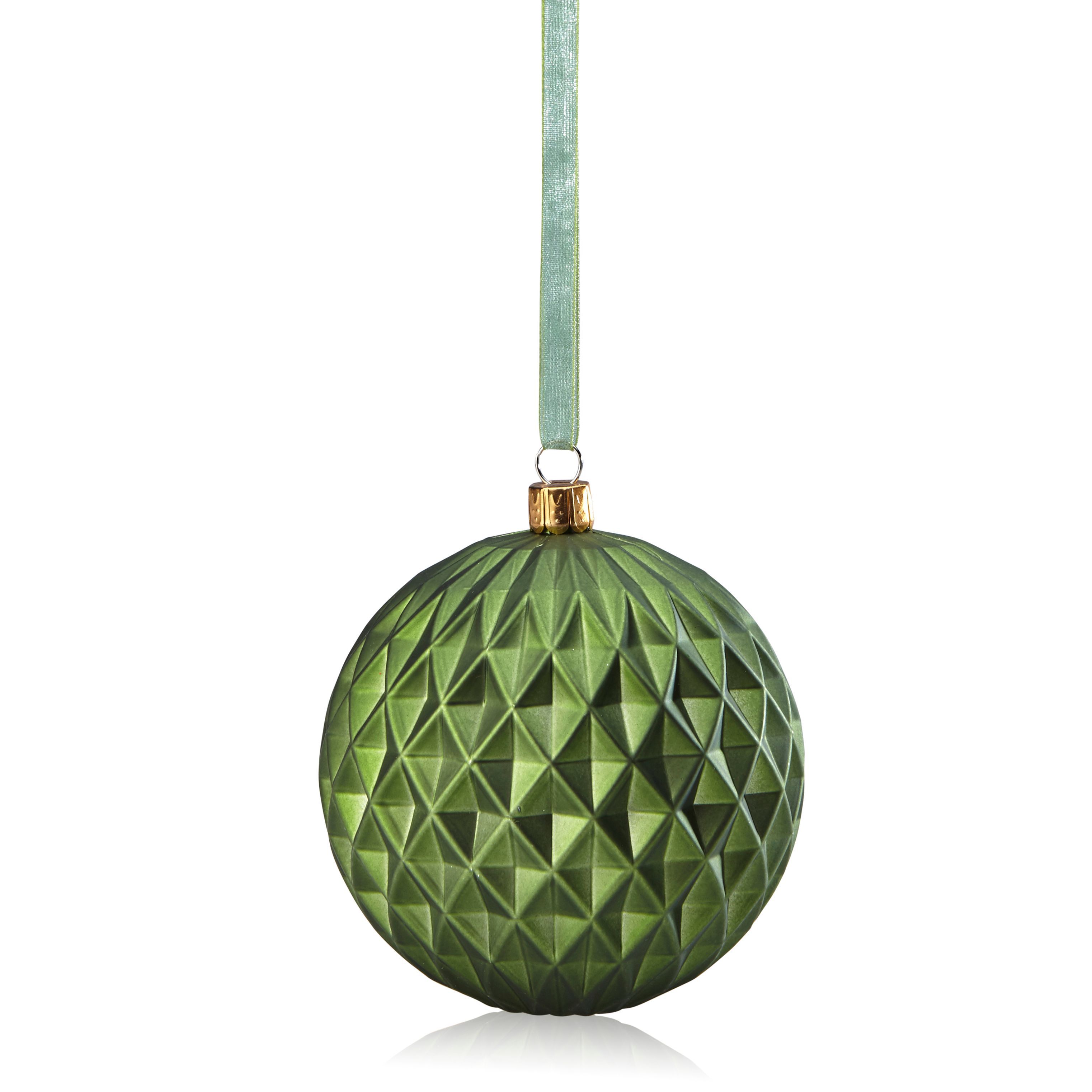 Matt Green Diamond Effect Baubles Price Comparisons | Compare The Build