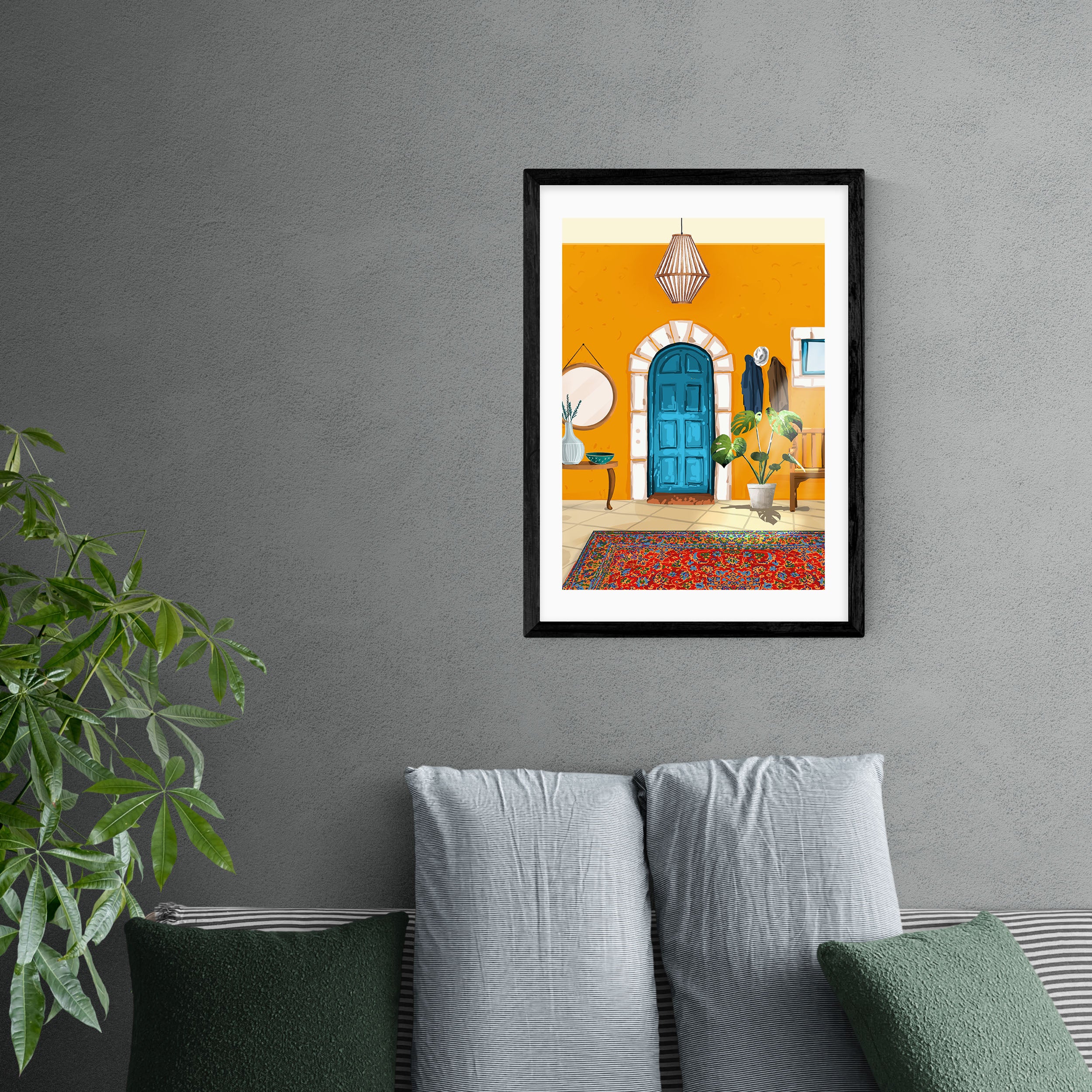 East End Prints Spanish Villa Interior Print Yellow Price Comparisons | Compare The Build