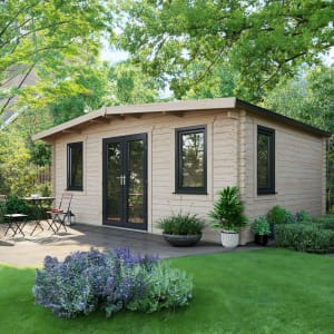 Power Sheds 14 x 18ft Central Doors Apex Chalet Log Cabin Price Comparisons | Compare The Build