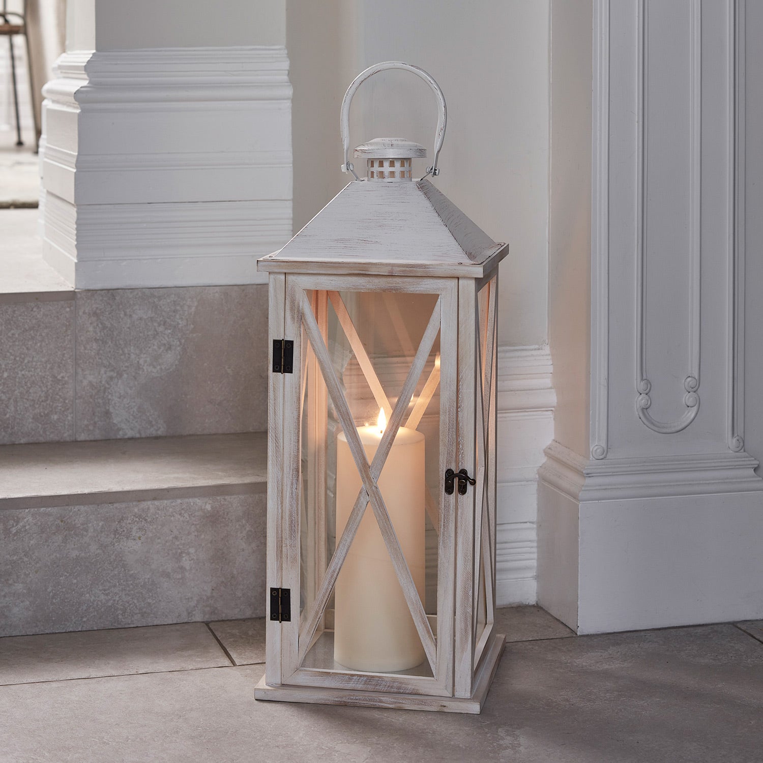 Folkestone Large Wooden Lantern with TruGlow® Candle Price Comparisons | Compare The Build