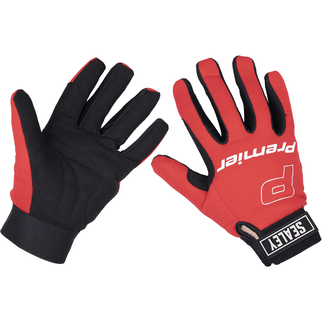 Sealey Premier Mechanics Padded Gloves Red L Price Comparisons | Compare The Build