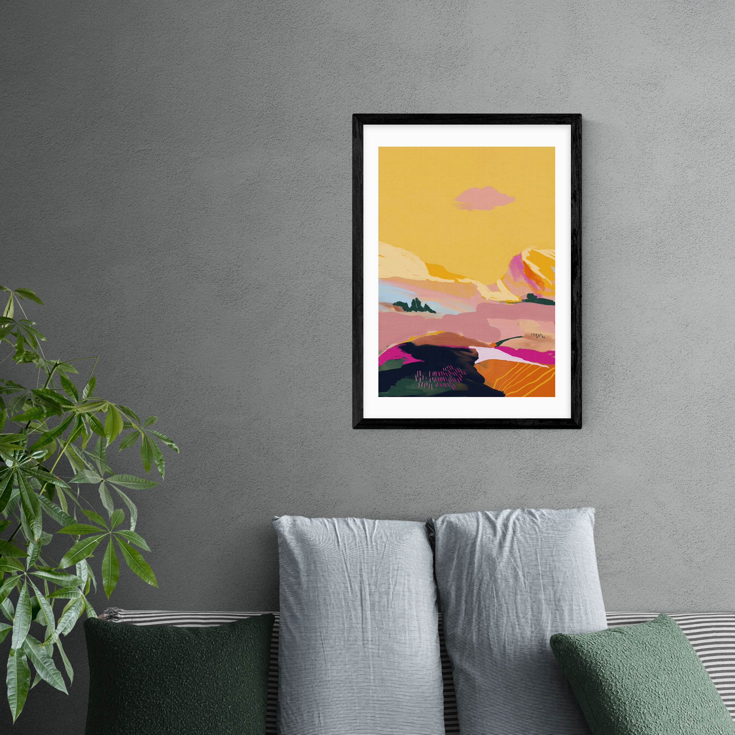 East End Prints Abstract Pink Dream Cloud Print Pink/Yellow/Green Price Comparisons | Compare The Build