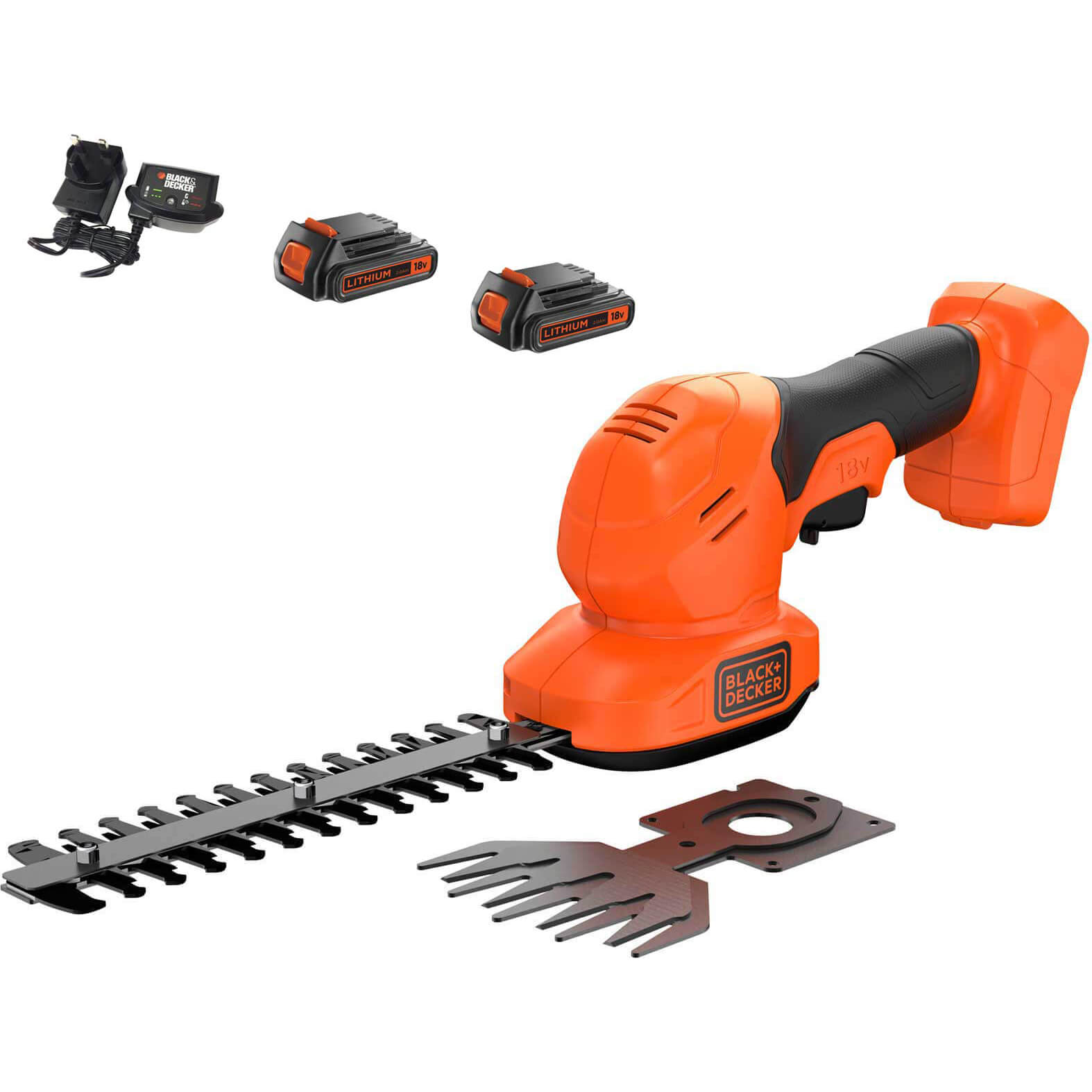 Black and Decker BCSS18 18v Cordless Shrub Shears 2 x 2ah Li-ion Charger | Compare The Build