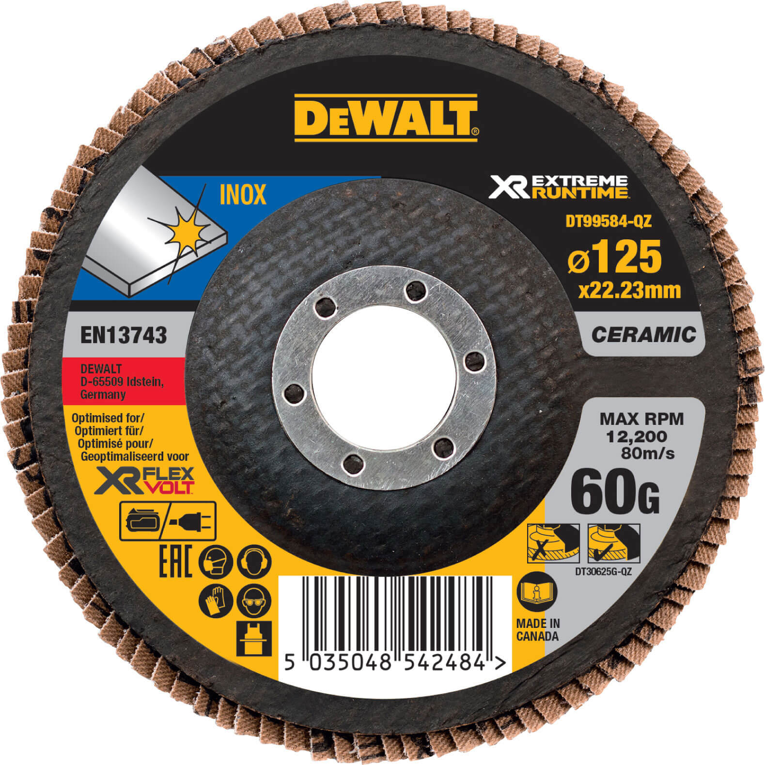 DeWalt Extreme Runtime Flap Disc 125mm 125mm 60g Pack of 1 | Compare The Build