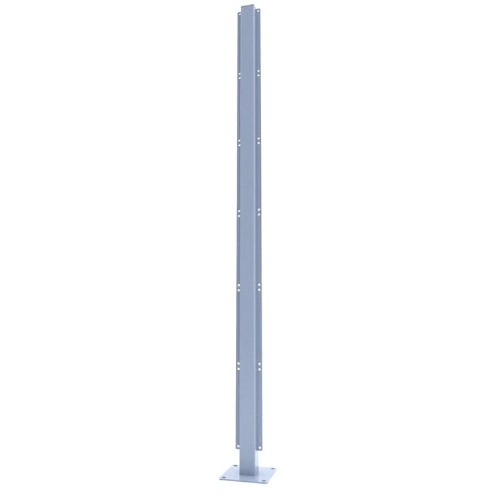 Aluminium Dual Post With Base For Privacy Screen - 600mm x 60mm x 60mm Grey Price Comparisons | Compare The Build