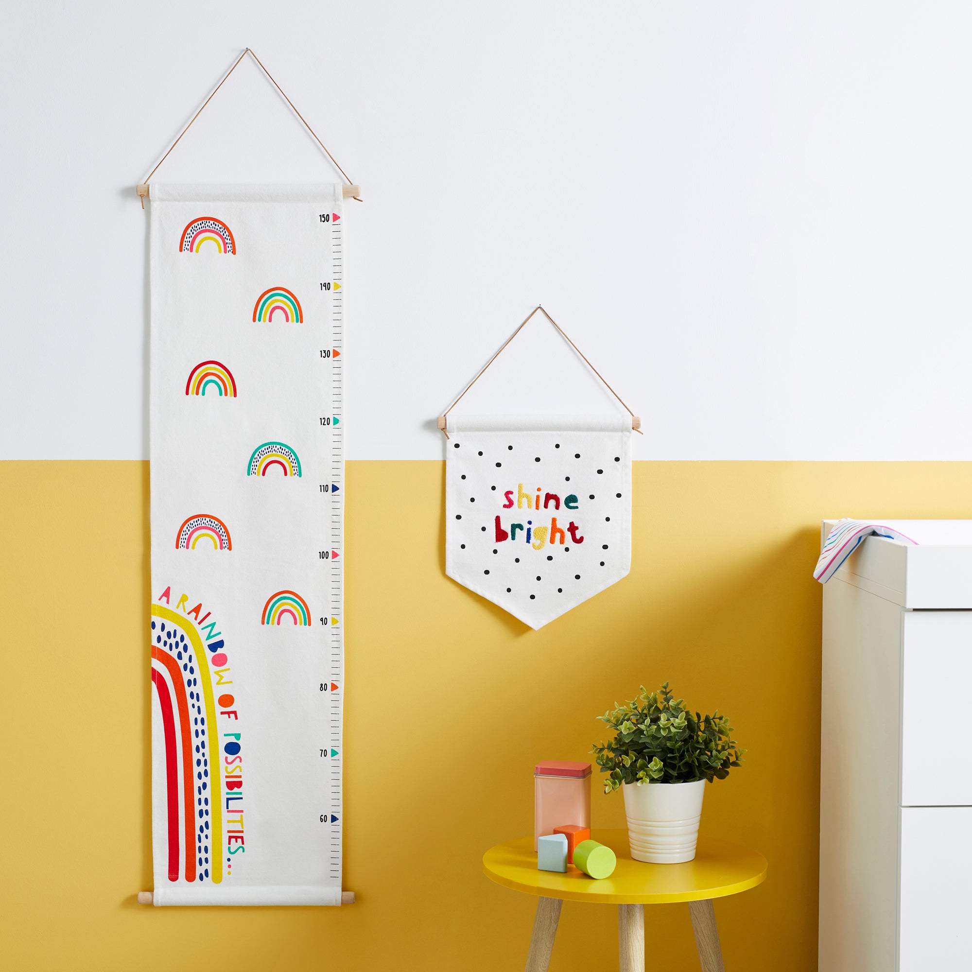 Ickle Bubba Rainbow Dream Wall Art & Growth Chart Set Red/Blue/Yellow Price Comparisons | Compare The Build