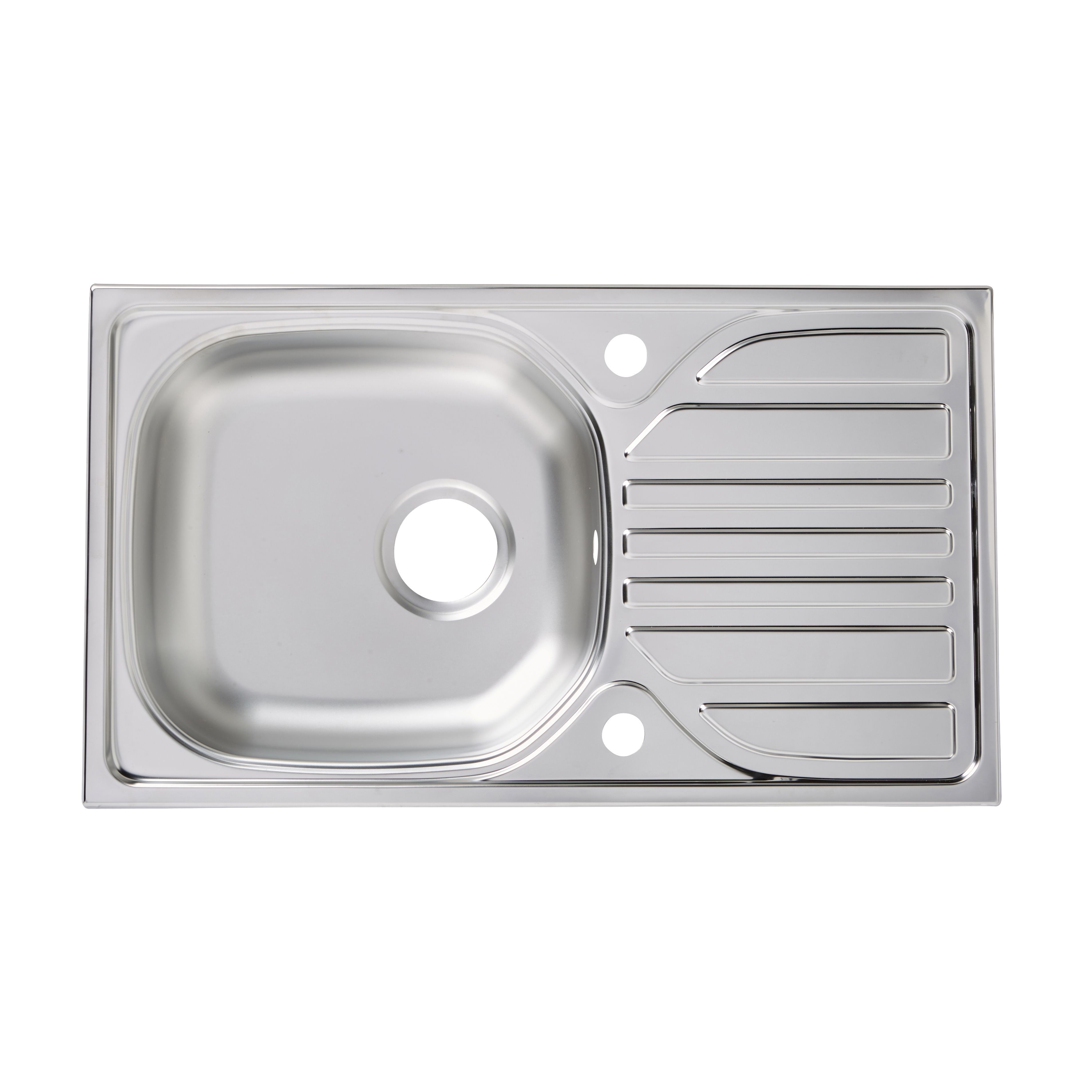 Turing Polished Inox Stainless Steel 1 Bowl Sink & Drainer (W)435mm X (L)760mm | Compare The Build