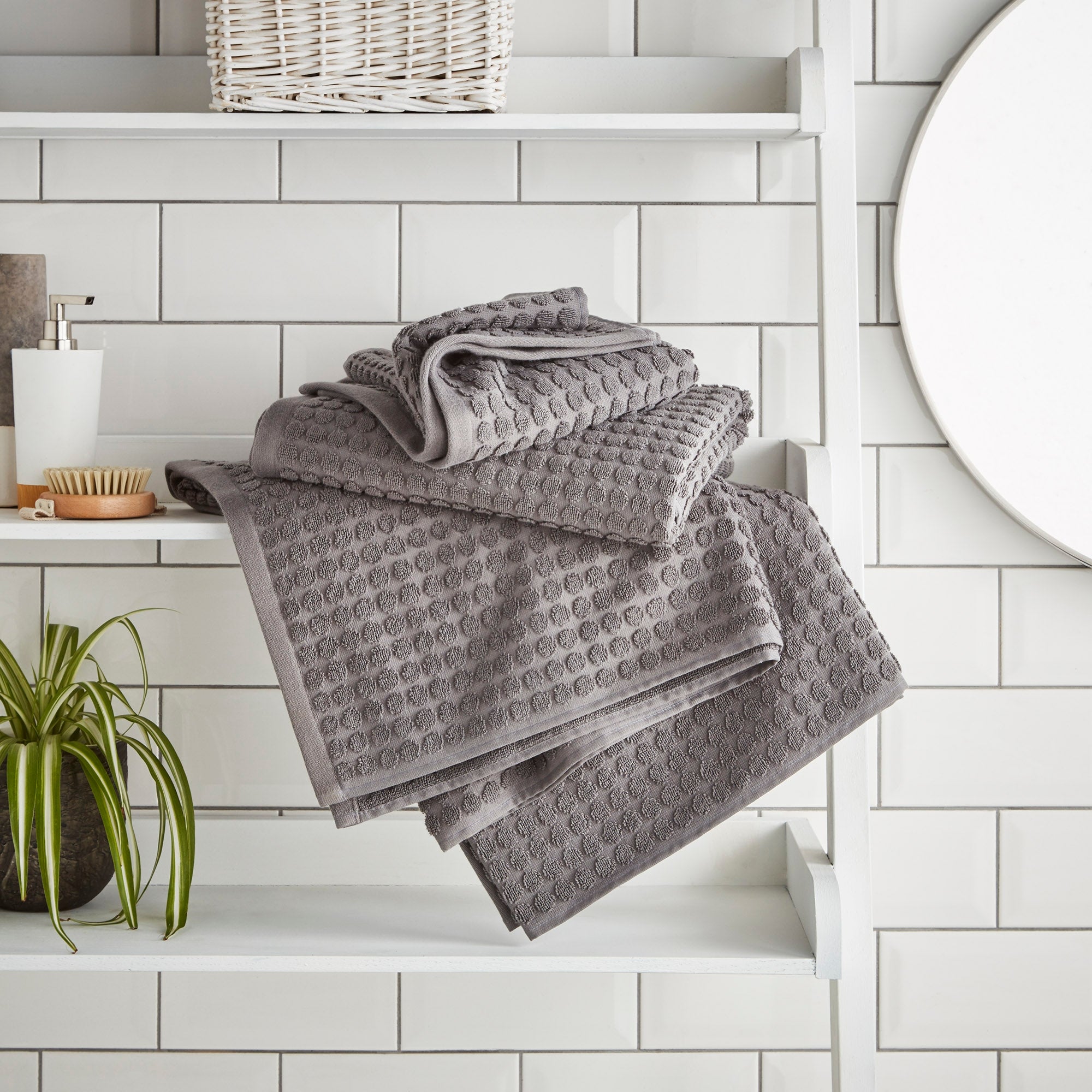 Elements Grey Dots Towel Grey Price Comparisons | Compare The Build