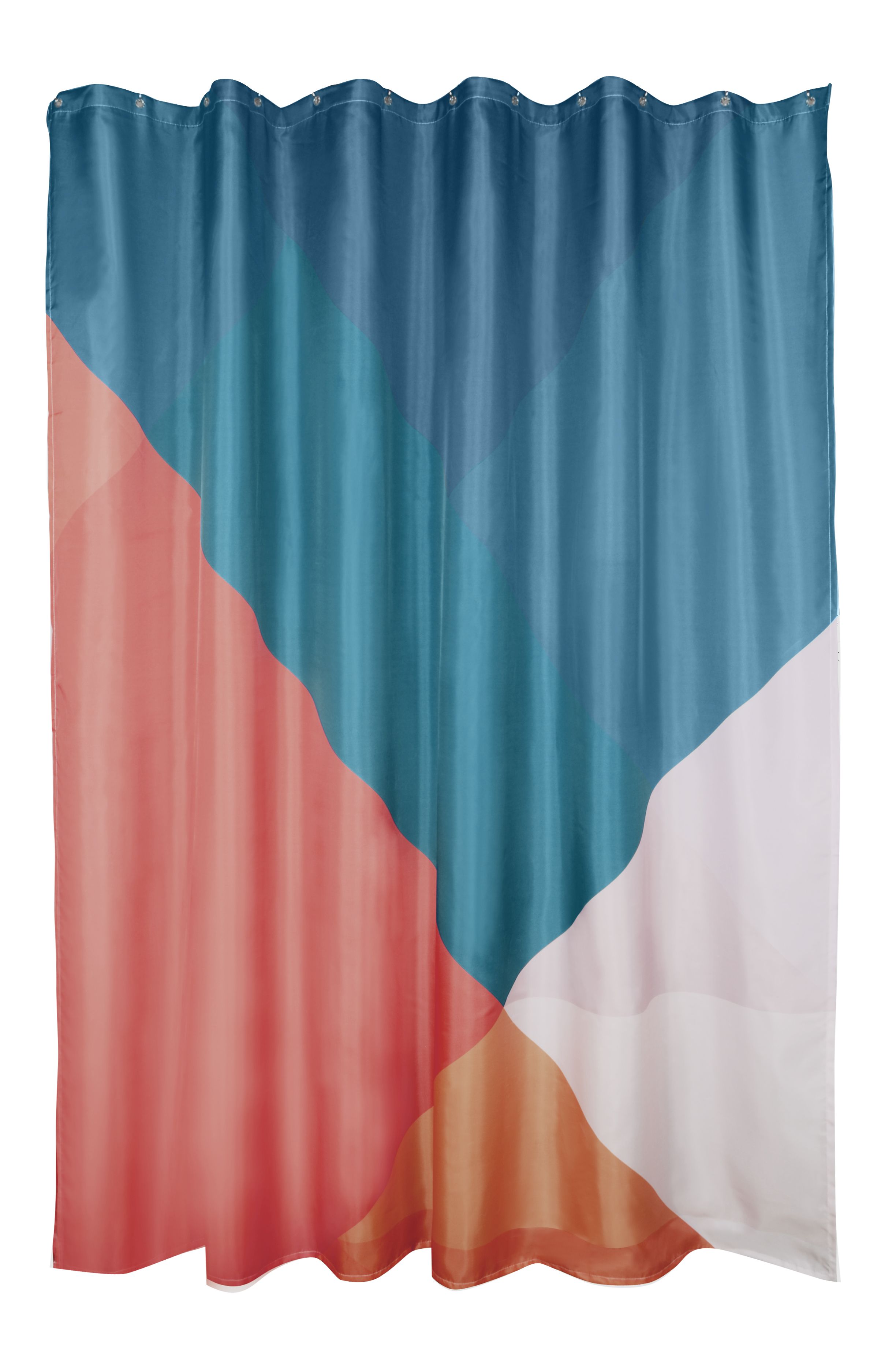 Cokun Alboran White, Blue, Red & Orange Geometric Shower Curtain (L)1800mm Price Comparisons | Compare The Build