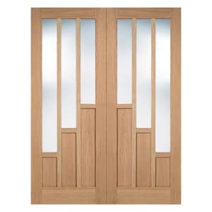 LPD Internal Coventry Pair Pre-Finished Oak Solid Core Door - 1372 x 1981mm Price Comparisons | Compare The Build