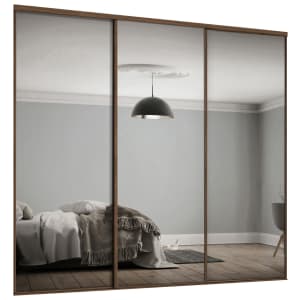 Spacepro Heritage Carini Walnut Frame Mirror Sliding Door Kit with Colour Matched Track - 3 x 914mm Price Comparisons | Compare The Build