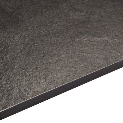 Exilis 12.5mm Black Slate Effect Laminate Square Edge Kitchen Curved Worktop, (L)950mm | Compare The Build