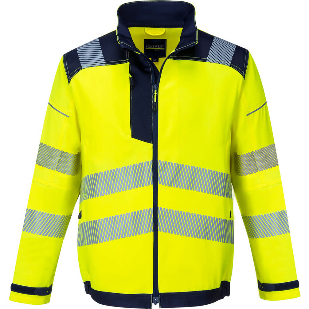 Portwest T500 PW3 Hi Vis Work Jacket Yellow / Navy M | Compare The Build