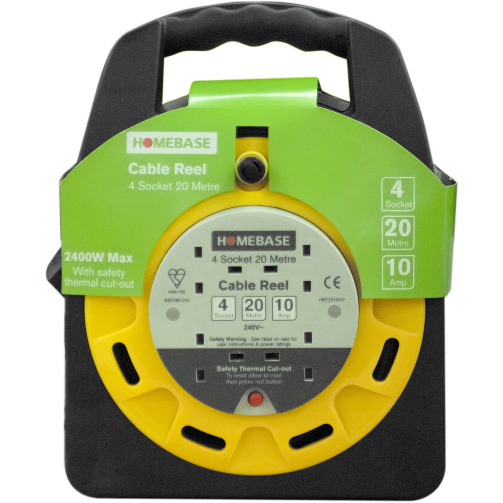 Masterplug 4 Socket Cable Reel 20m Yellow/Black Price Comparisons | Compare The Build