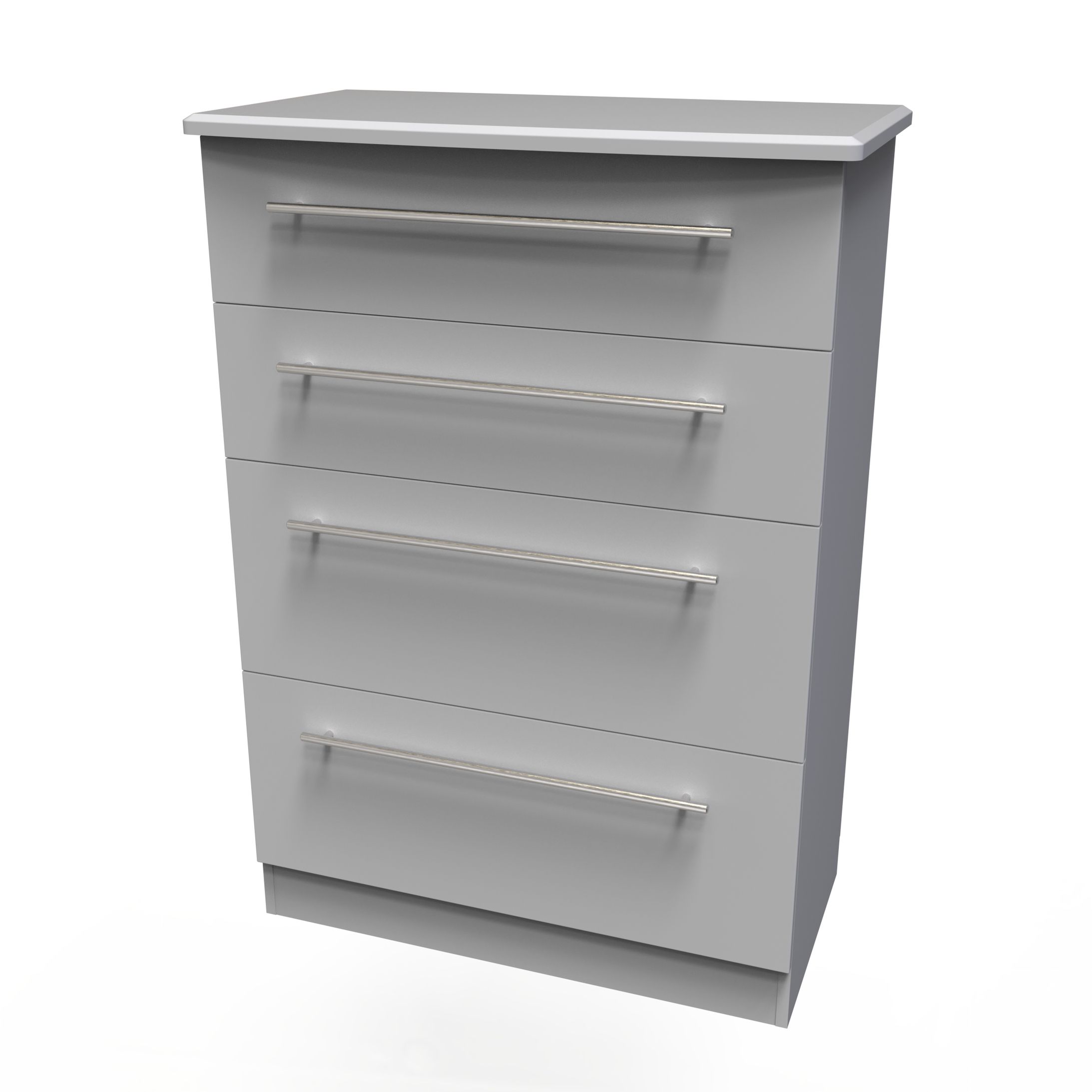 Grey Matt 4 Drawer Bedside Chest (H)1075mm (W)765mm (D)415mm Price Comparisons | Compare The Build