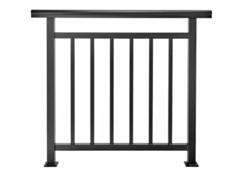 Handrail Balustrade System Powder Coated Aluminium 1000mm x 1050mm Black | Compare The Build