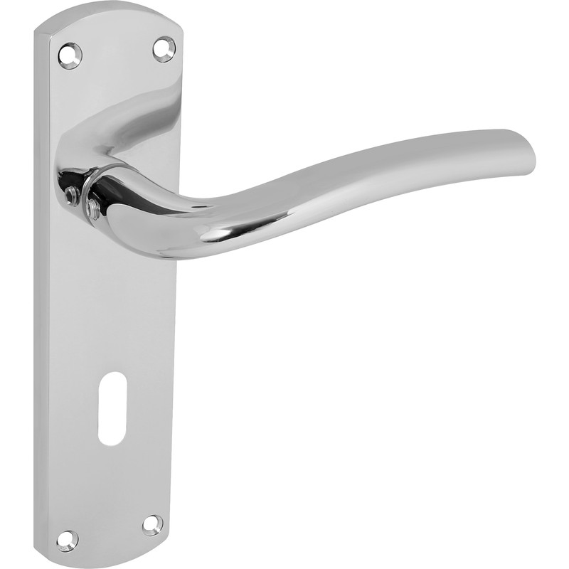 Serozzetta Cuatro Door Handles Lock Polished (Pair) in Chrome Price Comparisons | Compare The Build