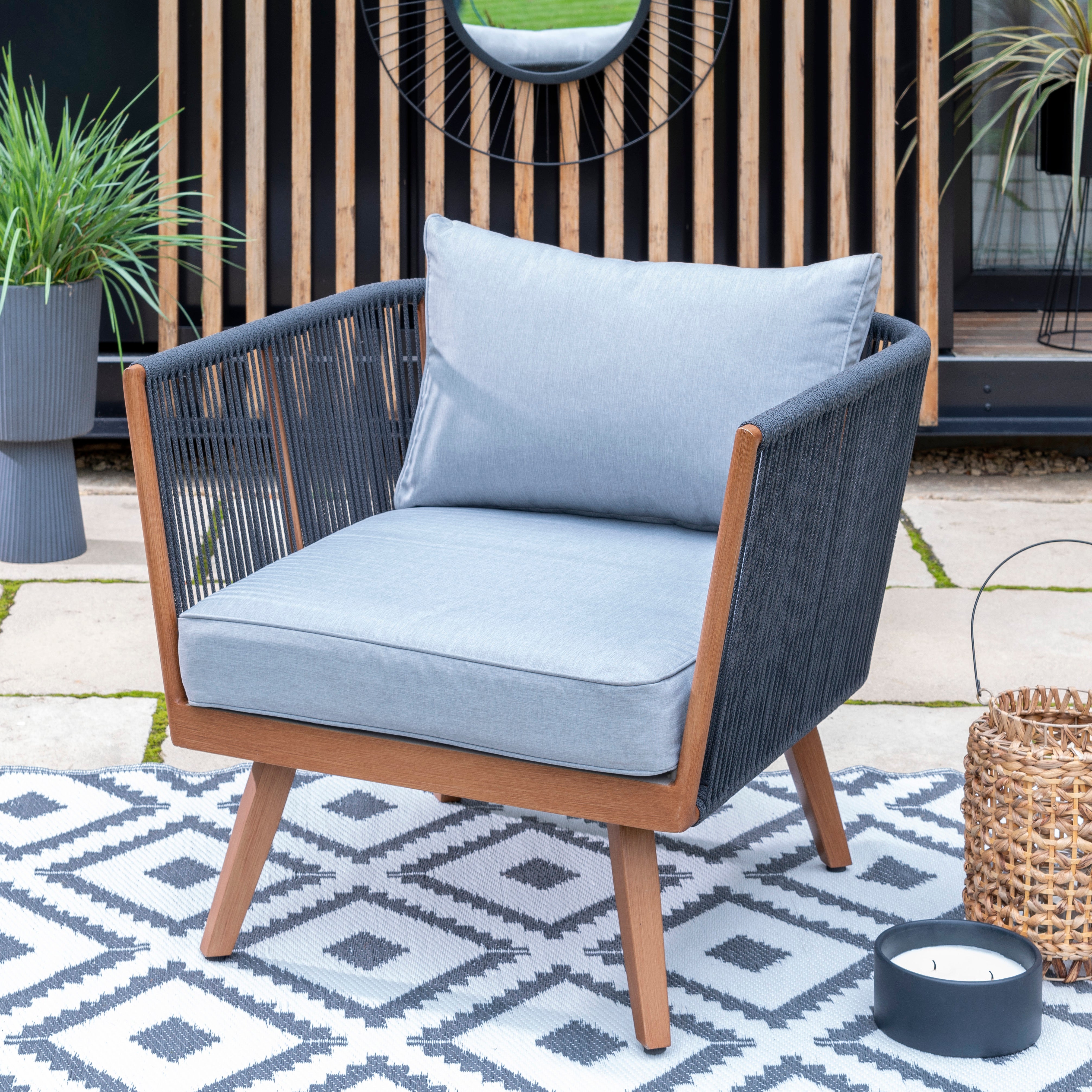 Elements Rope Garden Chair Grey Price Comparisons | Compare The Build