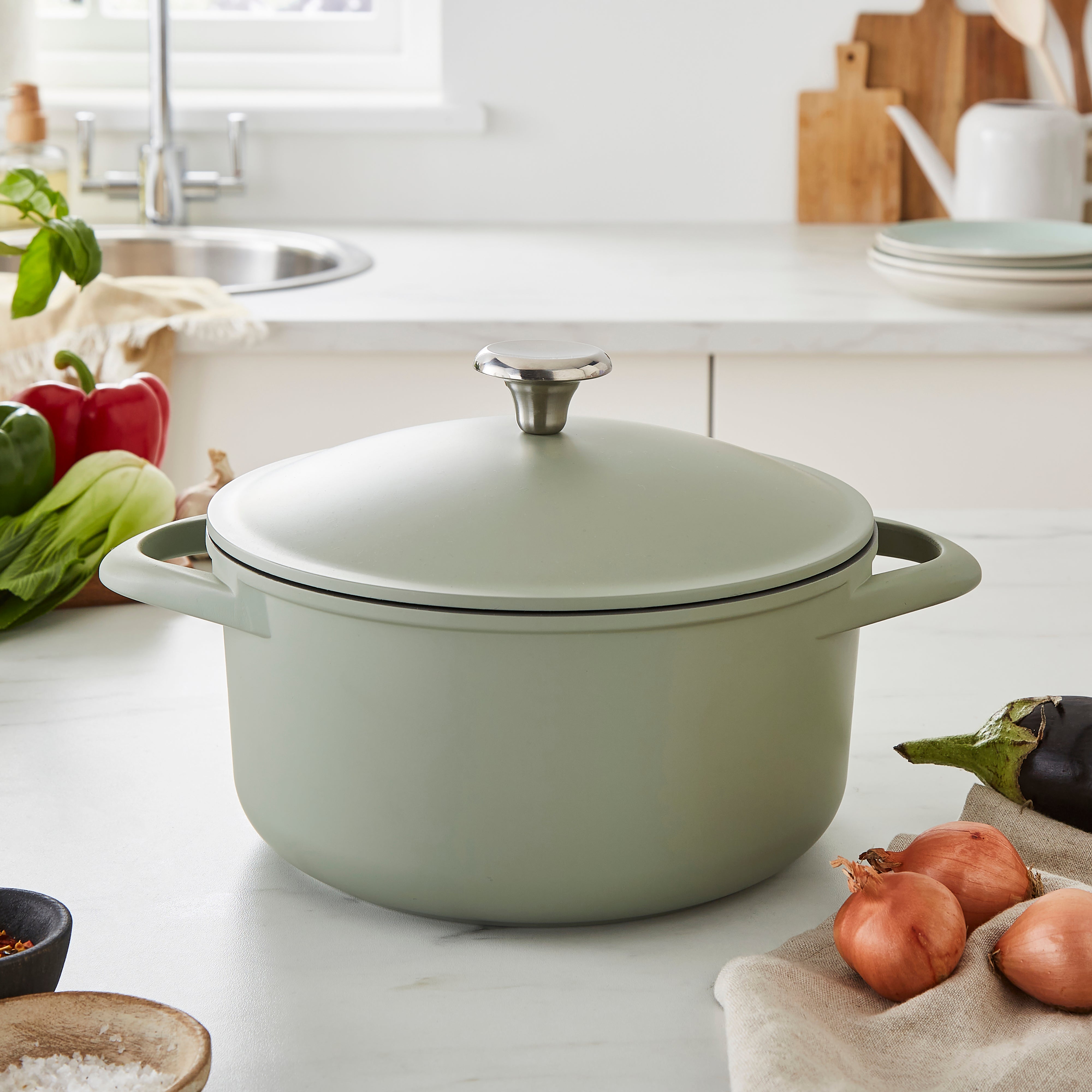 Cast Aluminium Green 24cm Casserole Dish Green Price Comparisons | Compare The Build