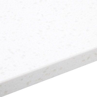 34mm Gemini White Stone Effect Earthstone Bevel Edge Kitchen Curved Corner Worktop, (L)950mm Price Comparisons | Compare The Build