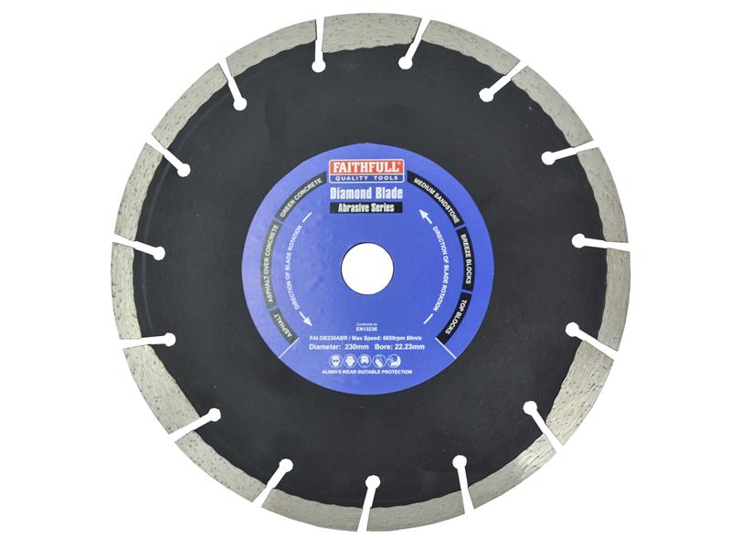 Faithfull FAIDB230ABR Abrasive Diamond Blade 230 x 22.23mm Price Comparisons | Compare The Build