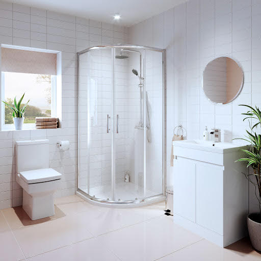 Royan Bathroom Suite with Luxura Quadrant Enclosure 900mm & Artis Vanity Unit 600mm Price Comparisons | Compare The Build