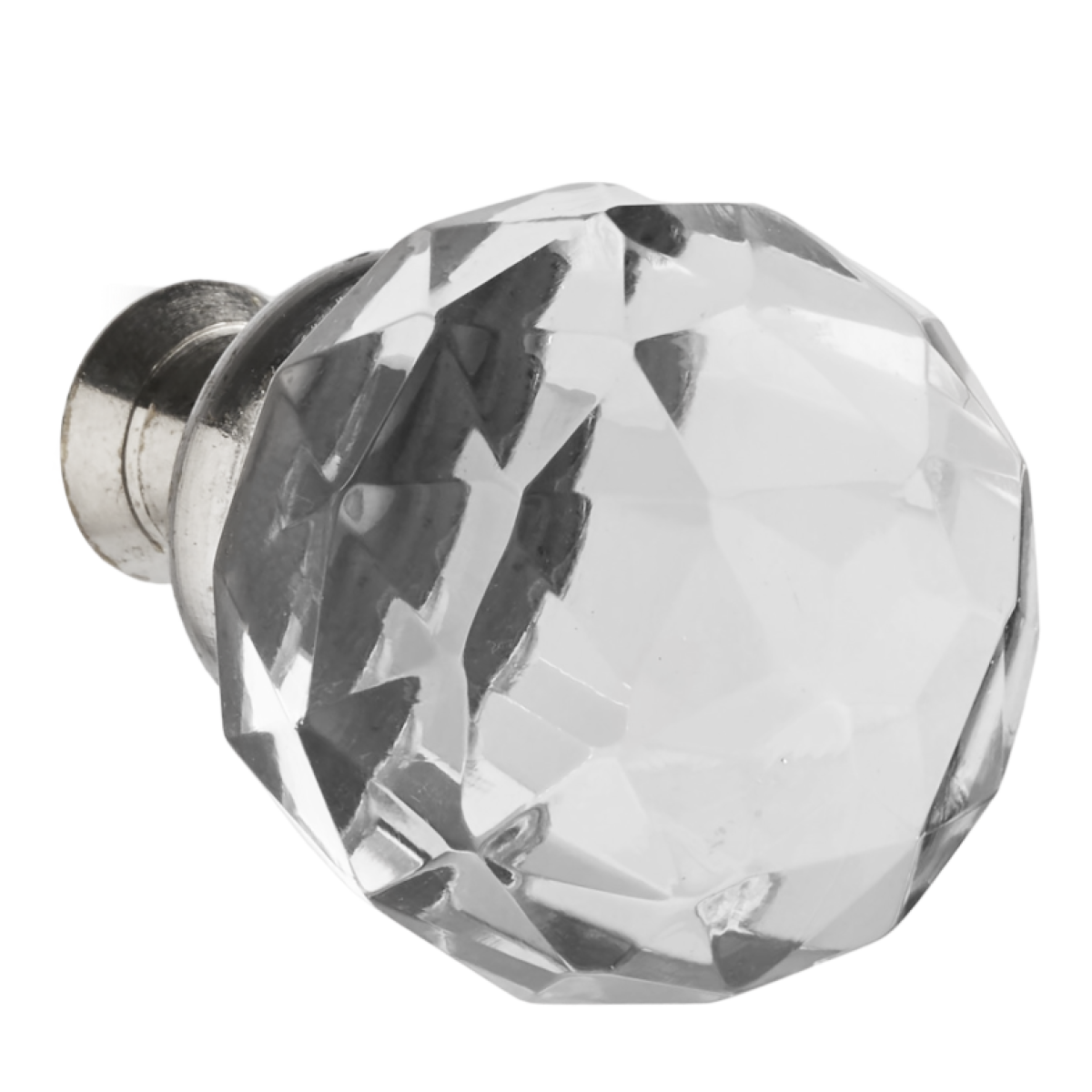 Clear Glass Faceted Cabinet Knob - 30mm Nickel Plated Price Comparisons | Compare The Build