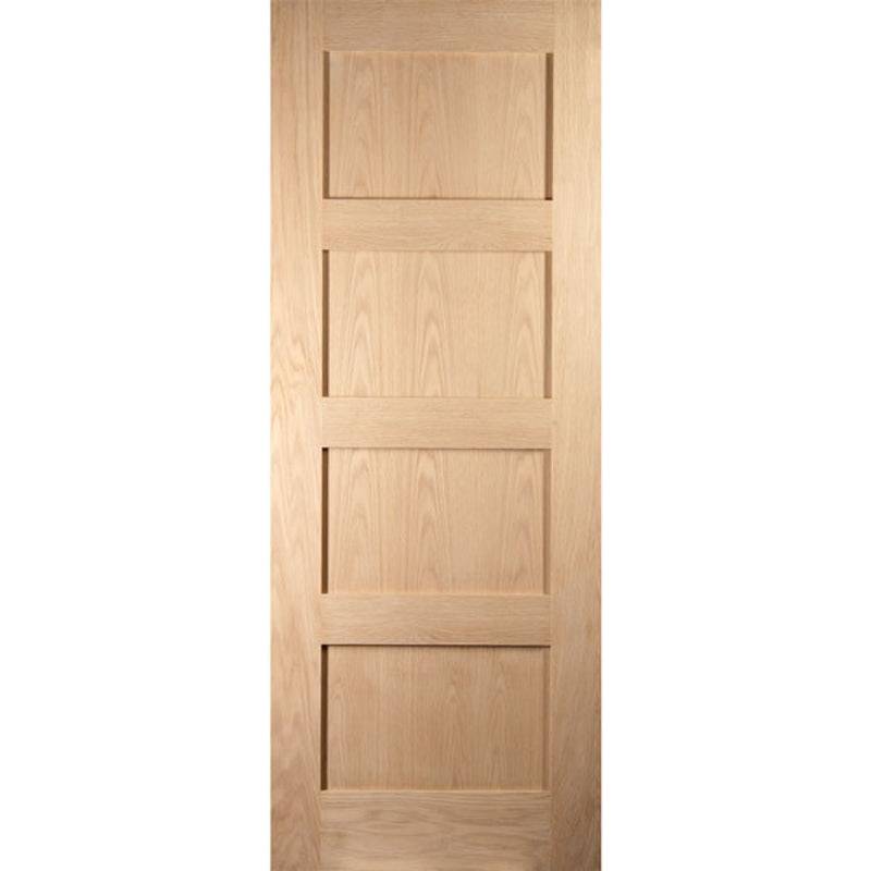 Jeld-wen Oregon White Oak Shaker 4 Panel Unfinished Internal Door 1981mm x 762mm x 35mm (78" x 30") Price Comparisons | Compare The Build