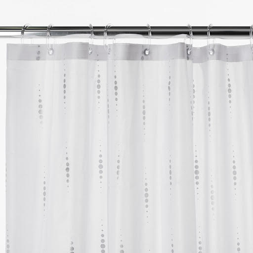 Croydex Silver Dotty Textile Shower Curtain - AF671040H Price Comparisons | Compare The Build