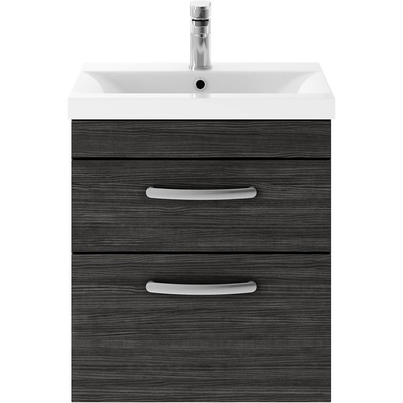 Balterley Rio 500mm Wall Hung 2 Drawer Vanity With Basin 1 - Hacienda Black Price Comparisons | Compare The Build