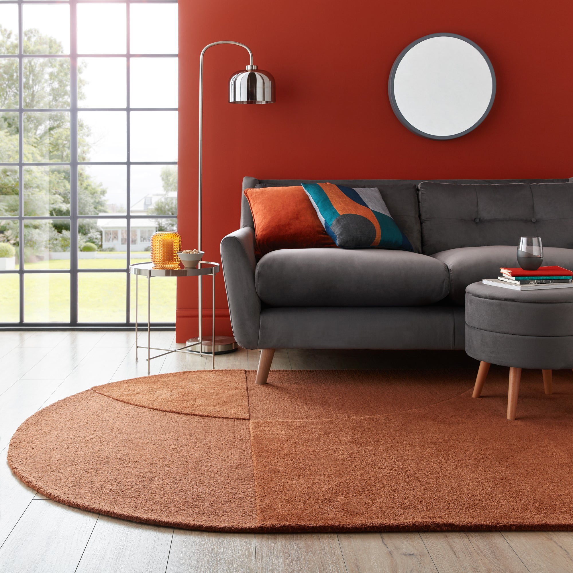 Elements Shaped Wool Rug Orange Price Comparisons | Compare The Build