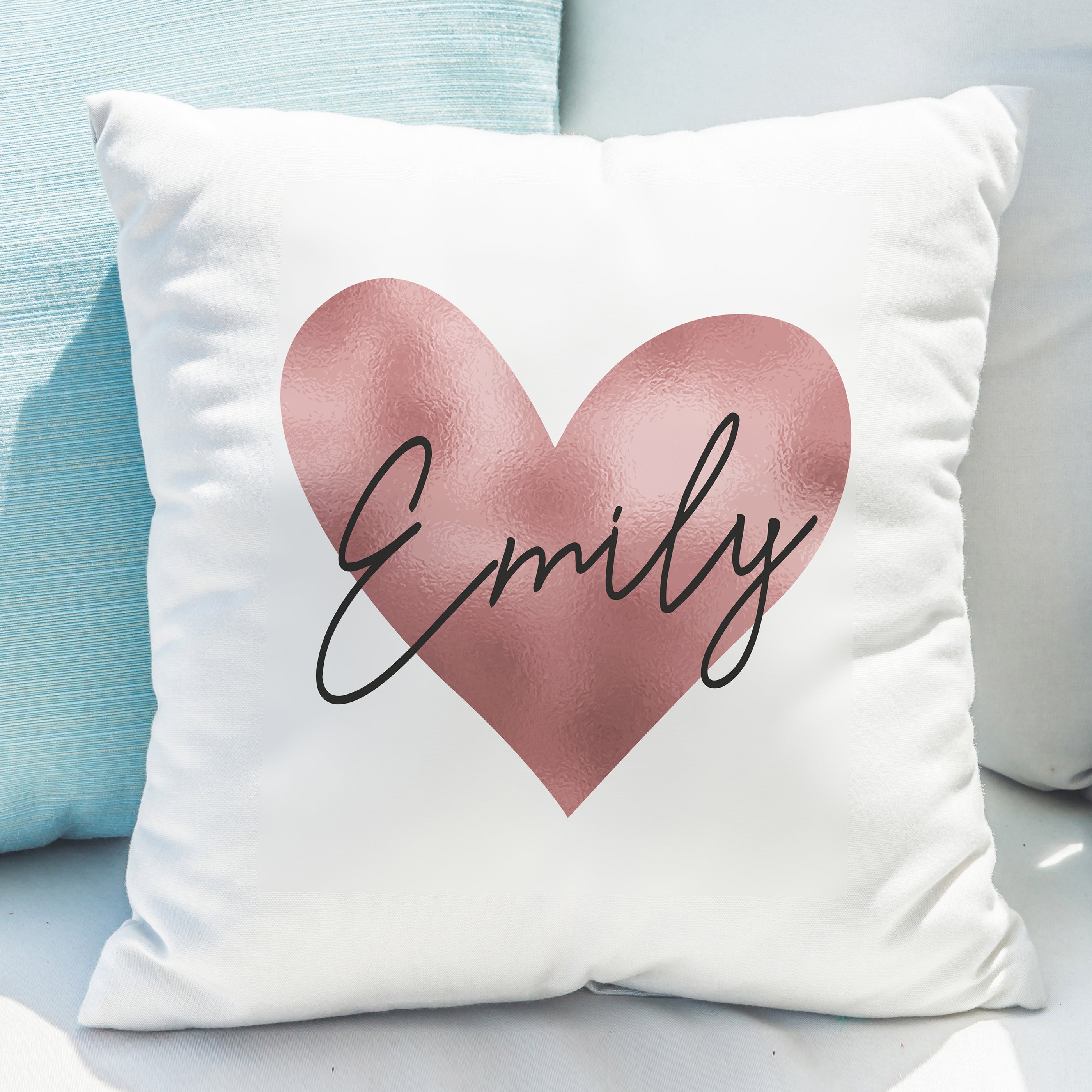 Personalised Rose Gold Heart Cushion White Price Comparisons | Compare The Build