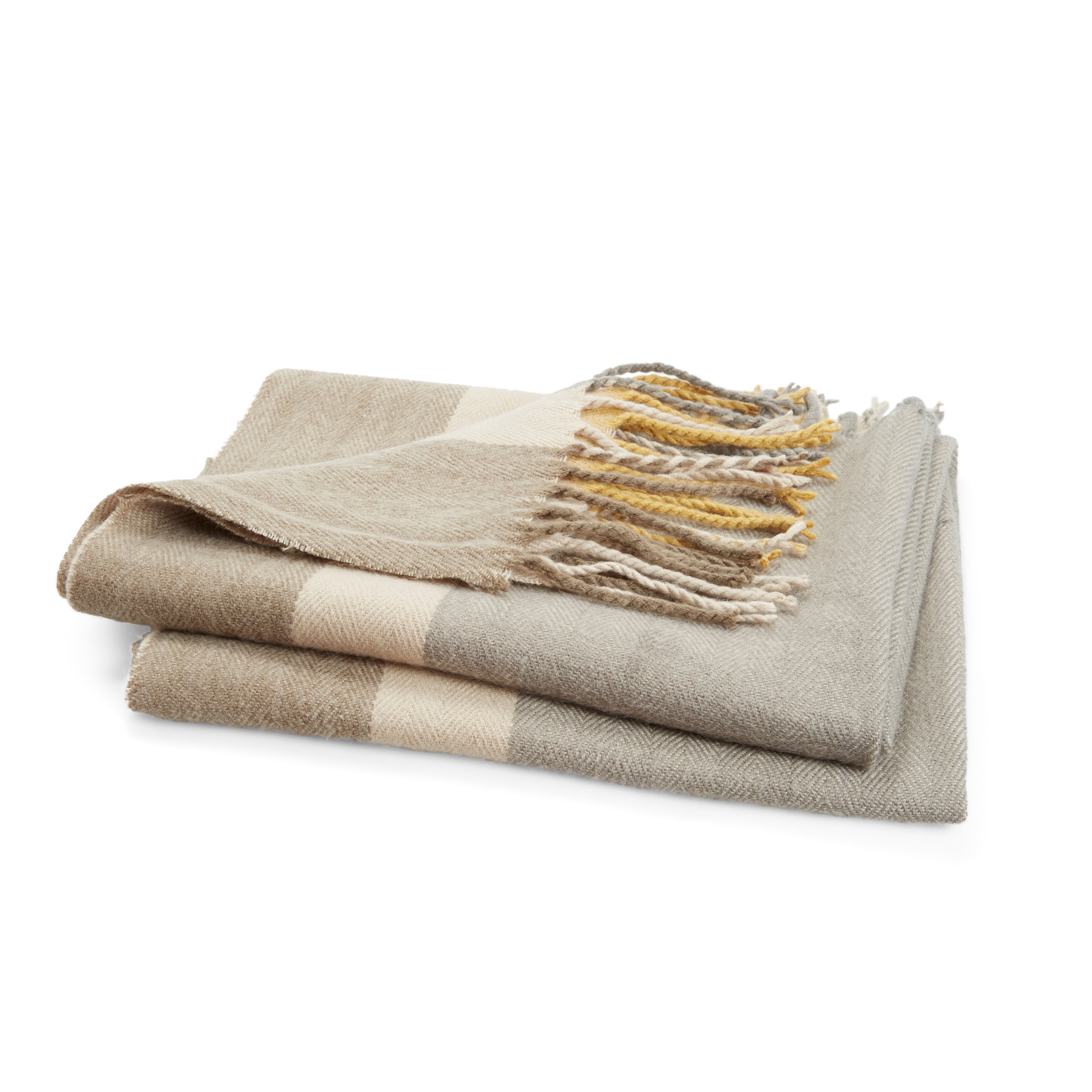 Rayna Grey & Mustard Yellow Stripe Woven Throw Price Comparisons | Compare The Build