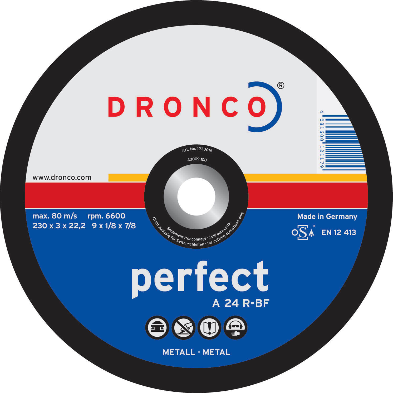 Dronco A 24 R PERFECT Flat Metal Cutting Disc 180mm Pack of 1 | Compare The Build