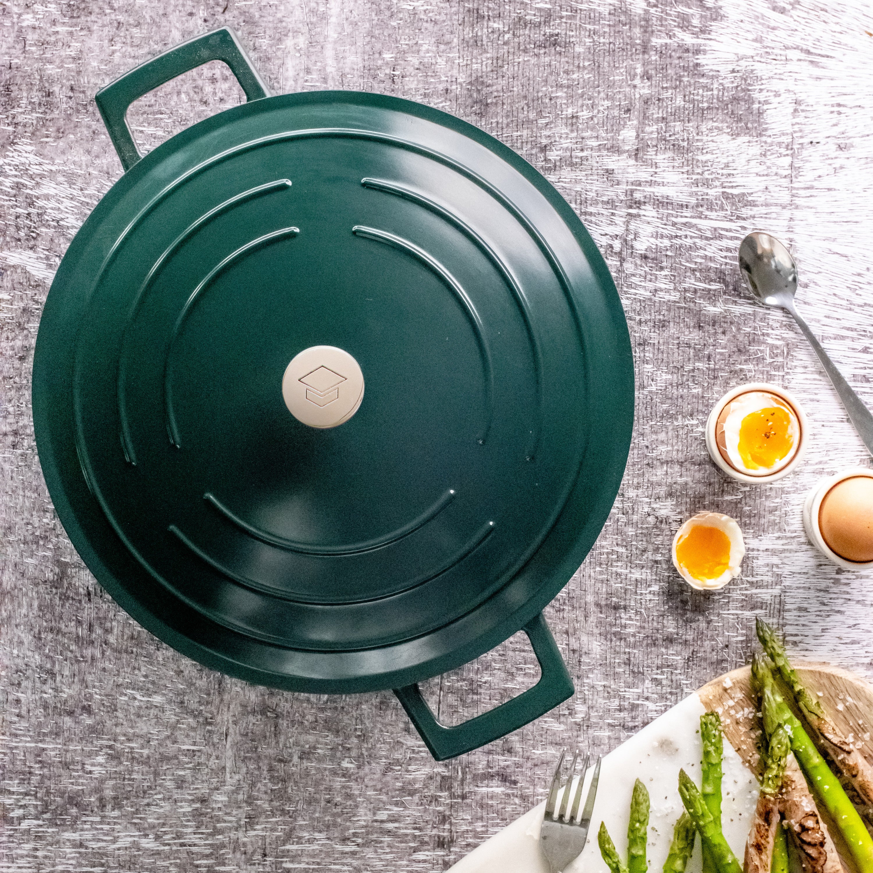 MasterClass Cast Aluminium 28cm Casserole Dish, 5L Dark Green Price Comparisons | Compare The Build
