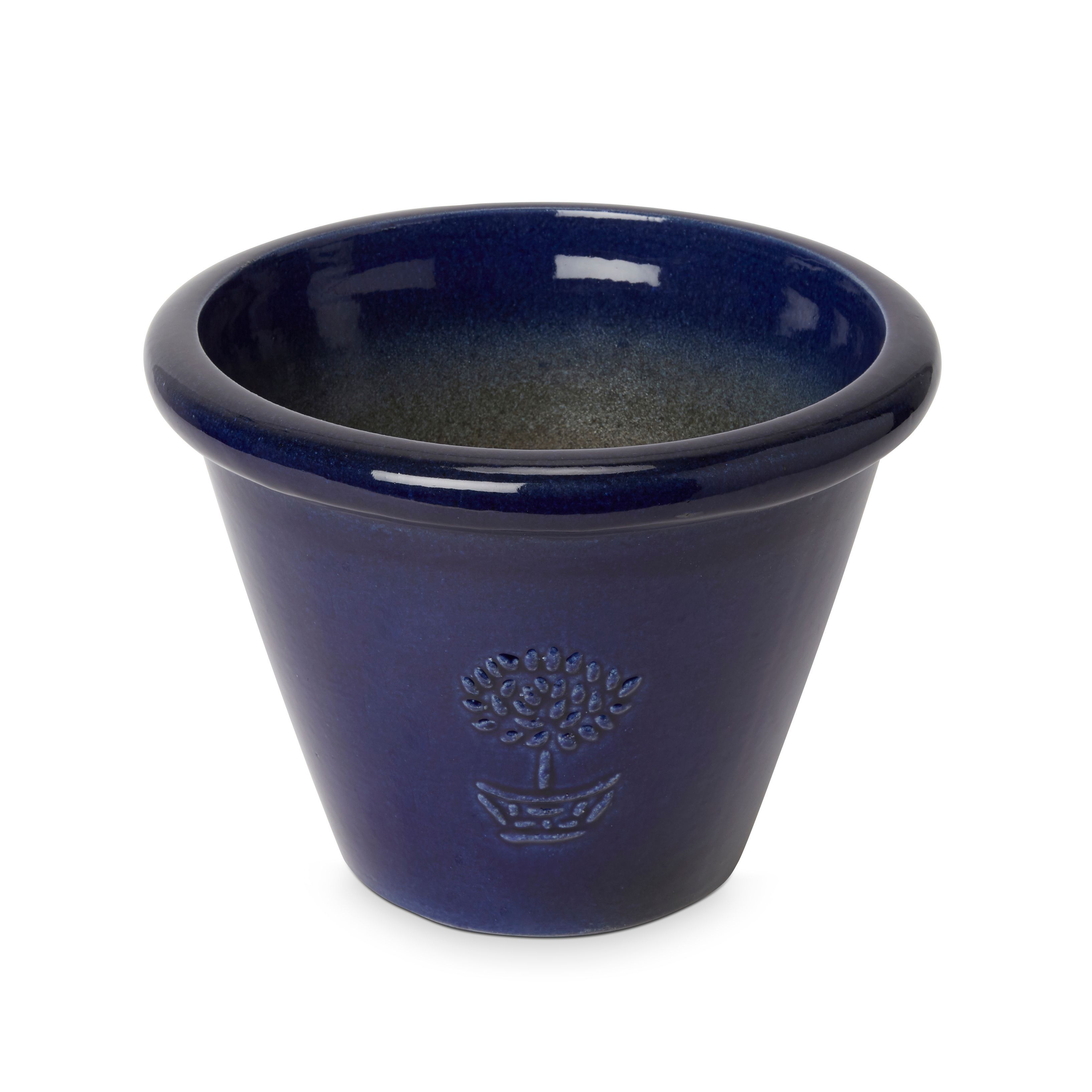 Blooma Tiwlip Dark Blue Ceramic Round Plant Pot (Dia)29Cm Price Comparisons | Compare The Build