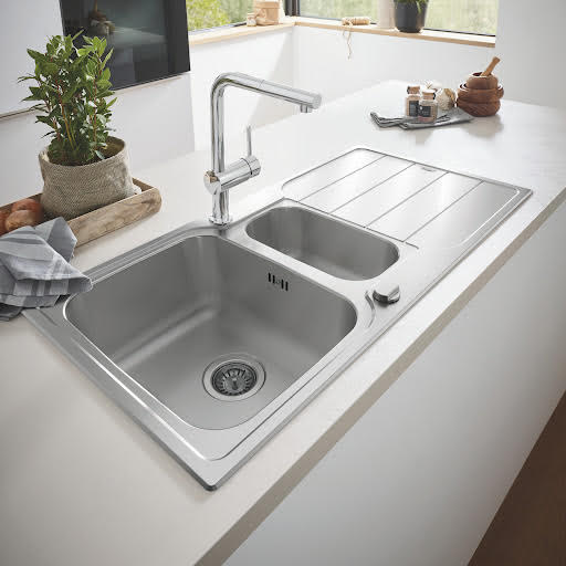 Grohe K500 1.5 Stainless Steel Inset Kitchen Sink - Drainer & Waste | Compare The Build