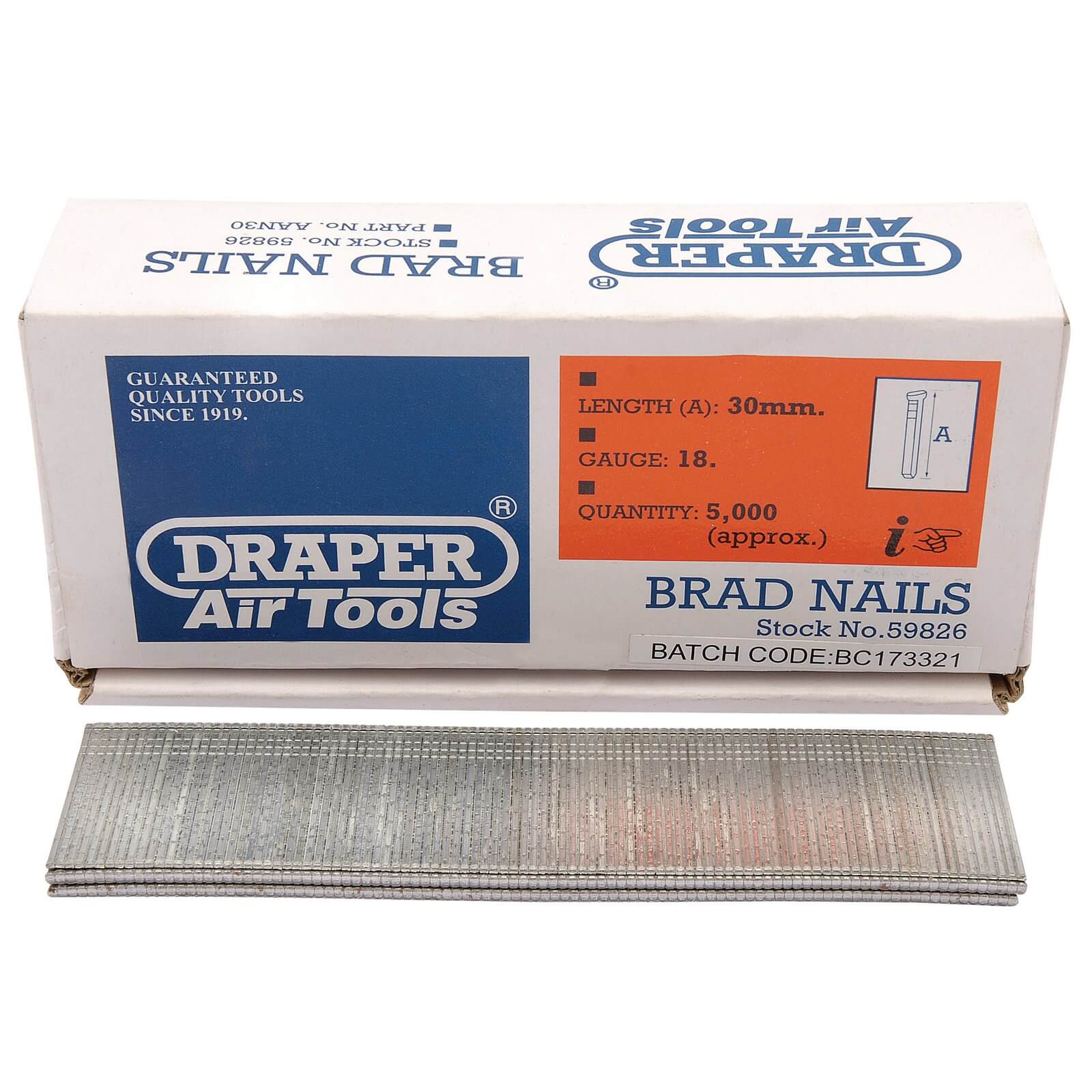 Draper 18 Gauge Brad Nails 30mm Pack of 5000 Price Comparisons | Compare The Build